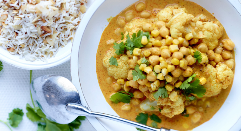 カリフラワーとひよこ豆のベジーカレー